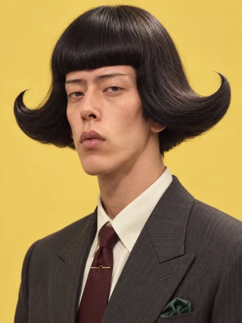 Kwon Blaze Kim, retrato de personagem gerado por IA